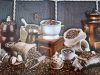 Nagy méretű asztalterítő, barna-szürke kockás 