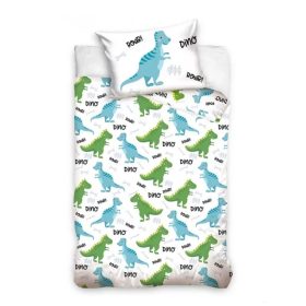   2 részes gyerek ágynemű szett 100x135 cm + 40x60 cm, Dínós