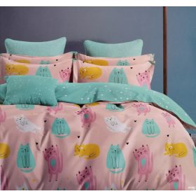 4 részes gyerek ágynemű szett, Cicás