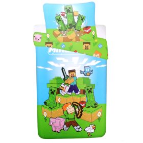   2 részes gyerek ágynemű szett 140x200 cm + 70x90 cm, Minecraft