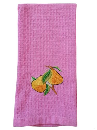Gyümölcs mintás konyharuha, rózsaszín