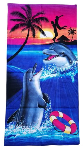 Strandtörölköző, delfin mintás