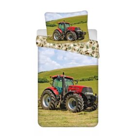   2 részes gyerek ágynemű szett 140x200 cm + 70x90 cm, Traktoros