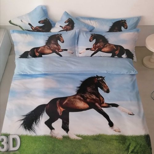 3 részes ágynemű szett, kék állatmintás